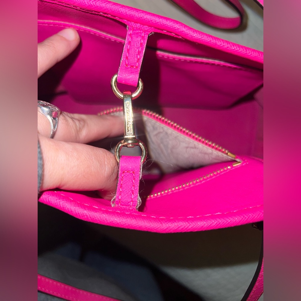 Michael Kors Hot Pink Perforated Tote - Picture 9 of 11